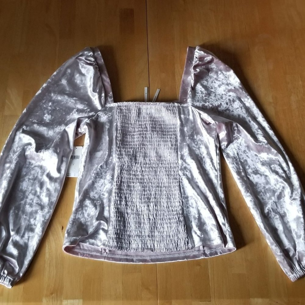 Anthropologie Jessima Square Neck Crushed Velvet Top - Picture 8 of 16